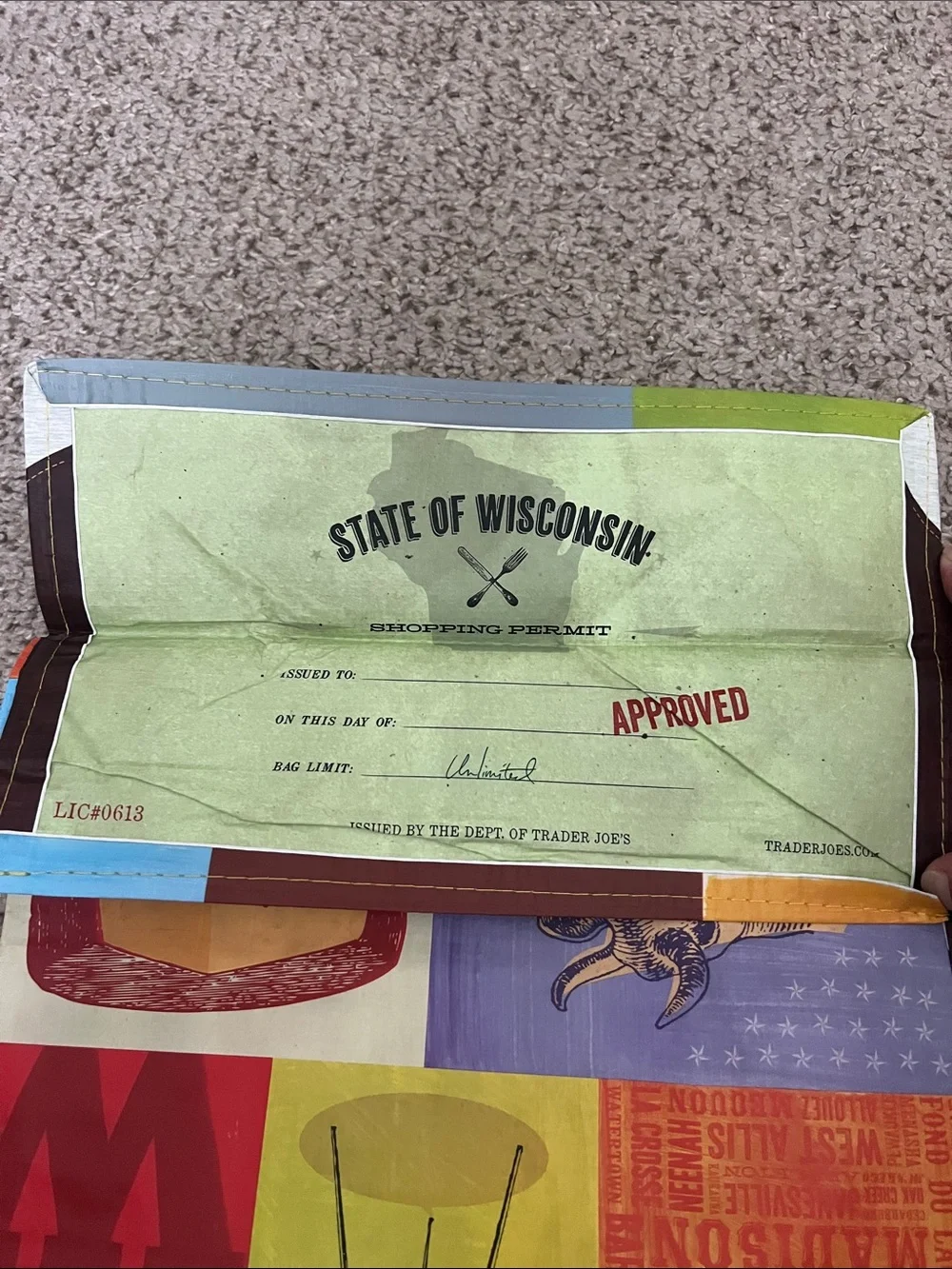 Trader Joe’s WISCONSIN Mystery Bag Reusable Tote